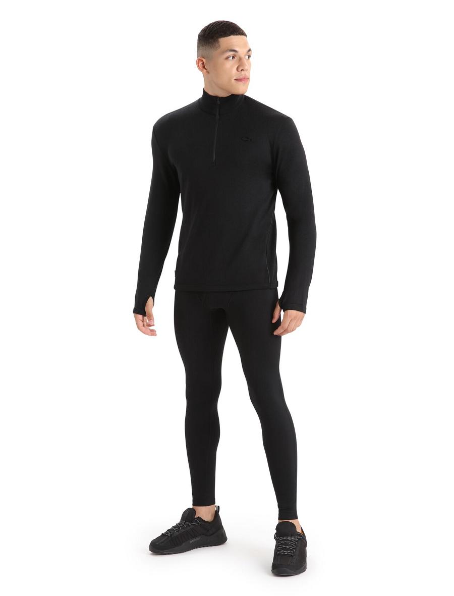 Icebreaker Merino Original Long Sleeve Half Zip Miesten Huppari Mustat | FI 1272KORI